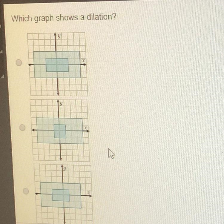 Which graph shows a dilation?-example-1