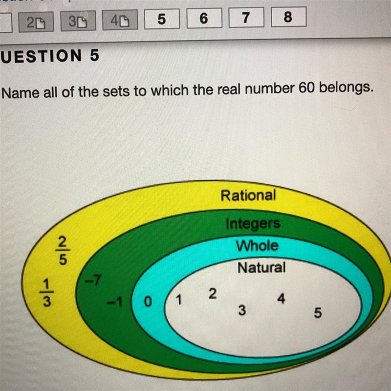 Name all of the sets to which the real number 60 belongs-example-1