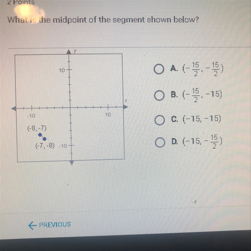 What is the midpoint of the segment shown below?-example-1