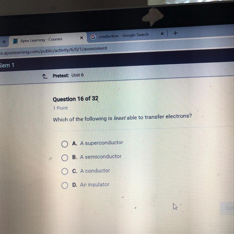 Which of the following is least able to transfer electrons?-example-1