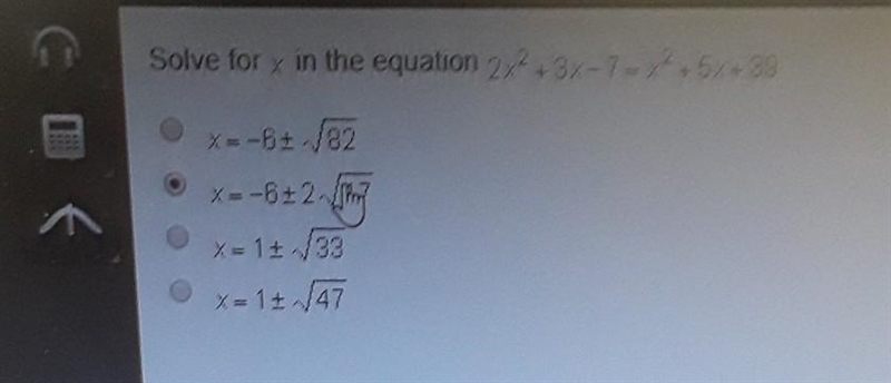 Solve for x in the equation I need help ASAP​-example-1