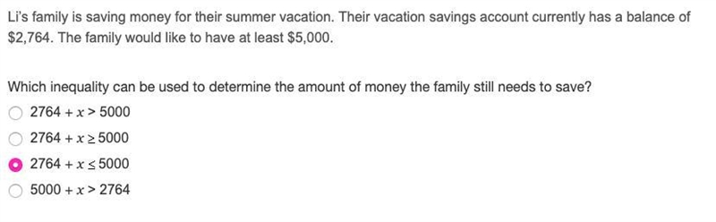 Li’s family is saving money for their summer vacation. Their vacation savings account-example-1