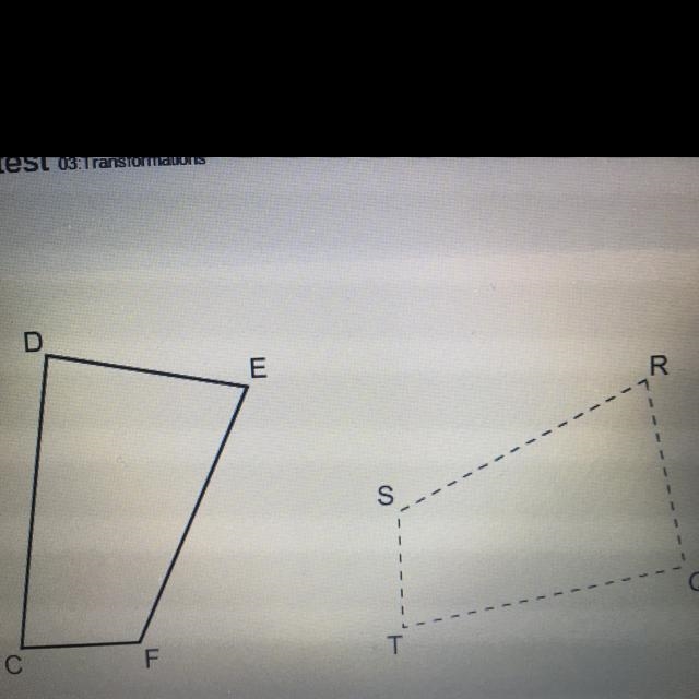 In the diagram,the dashed figure is the image of the solid figure.What is the image-example-1