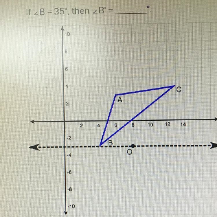 If angle B=35 degrees , then angle B’=_____-example-1