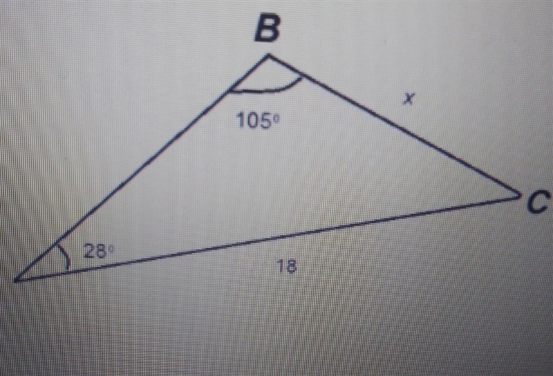 Find the value of x using the laws of sine.​-example-1