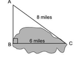 PLEASE HELP ME!!!! The figure shows the location of 3 points around a lake. The length-example-1