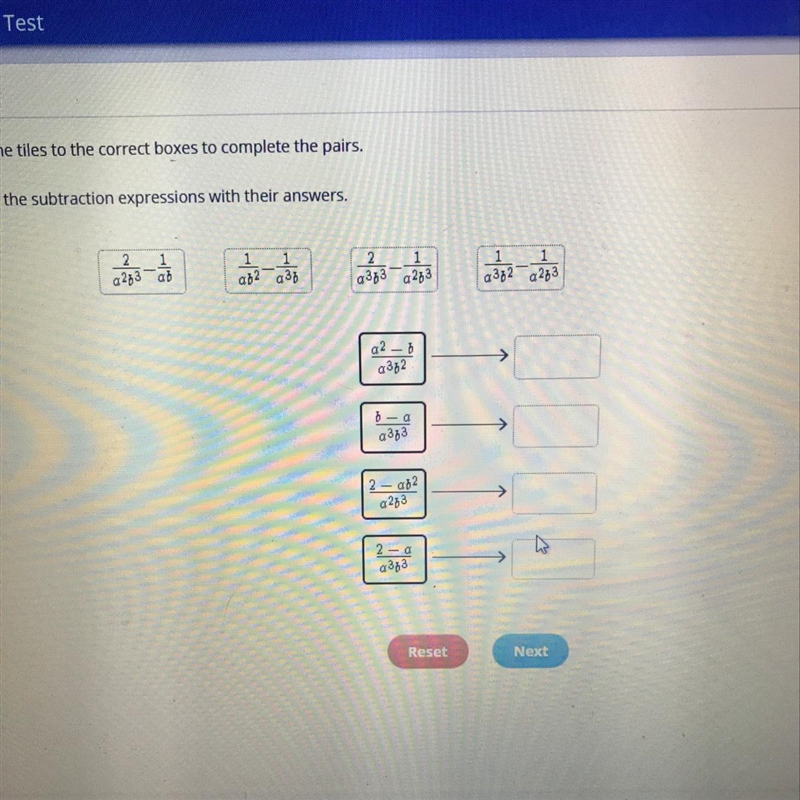 Match the subtraction expressions with their answers.-example-1