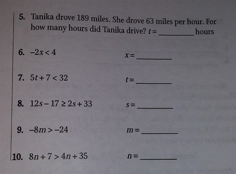 GRADUATING THIS WEEK NEED THIS ALL ANSWERED 5. Tanika drove 189 miles. She drove 63 miles-example-1