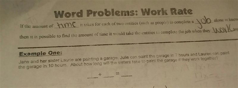 Jane and her sister Laurie are painting a garage. Julie can paint the garage in 7 hours-example-1