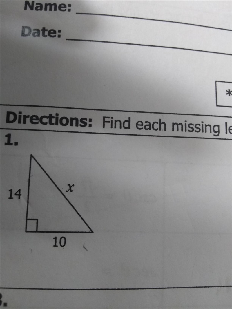 Find the missing length. give all answers in simplest radical form​-example-1