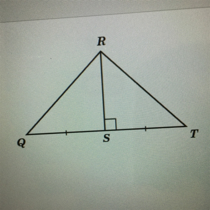 Which postulate or theorem proves that Δ QRS and Δ TRS are congruent? • HL Congruence-example-1