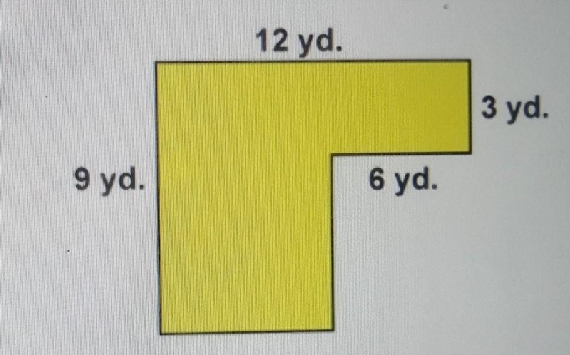 Find the area of the shape. assume all angles are right angles a) 30 square yards-example-1