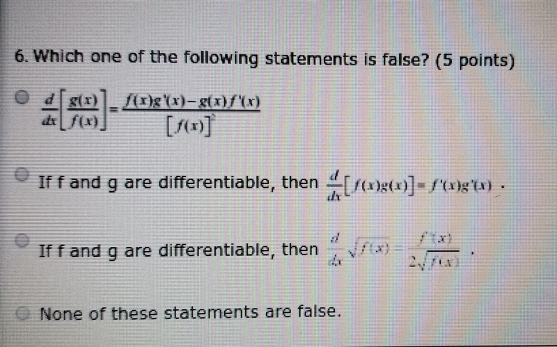 Which one of the following statements is false-example-1