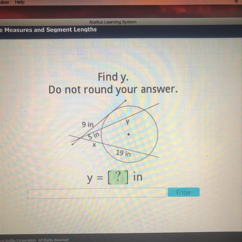 Find y. Do not round your answer. Please Need Help Badly!!-example-1