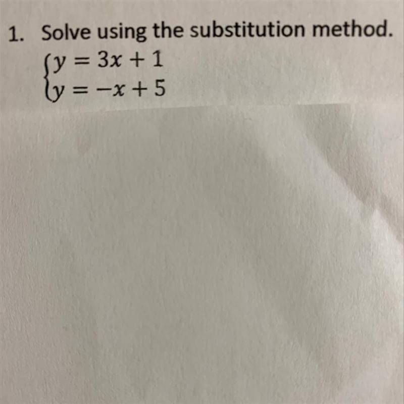 Solve using the substitution method. Show steps please.-example-1