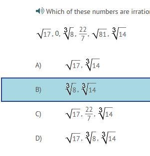 Which of these numbers are irrational? I just need to know if im right or not Lol-example-1