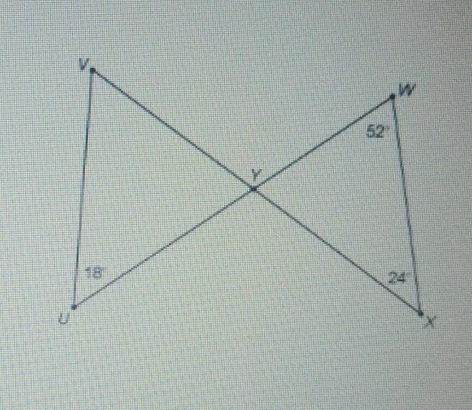 What is m angle V? W=52° U=18° x=24°​-example-1