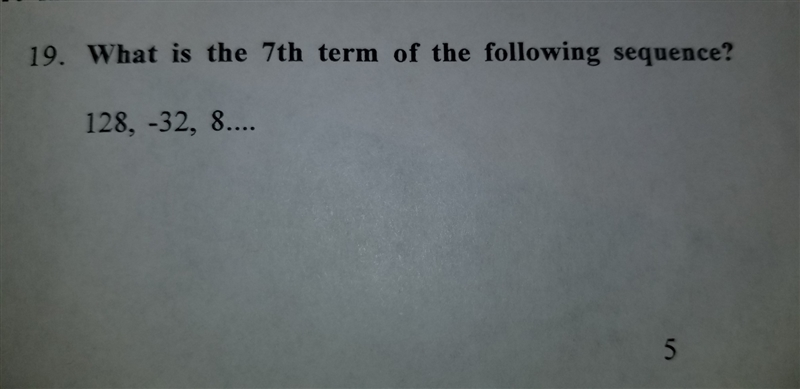 What is The 7th term of the following sequence?-example-1