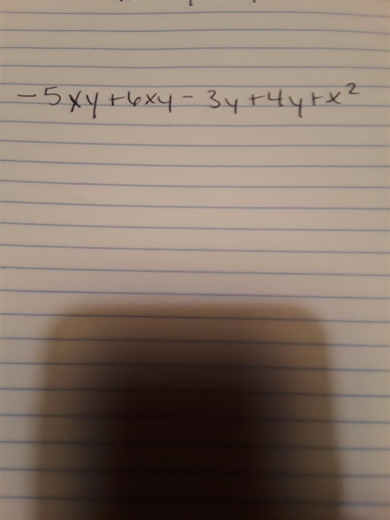 Simplify -5xy+6xy-3y+4y+x^2​-example-1