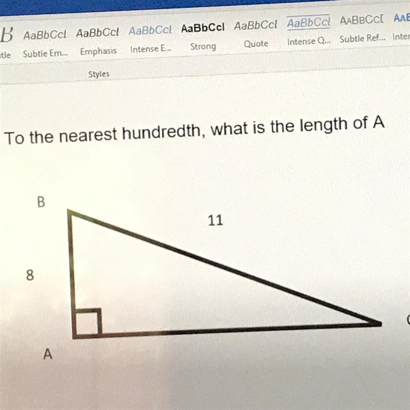 To the nearest hundredth what is the length of A-example-1