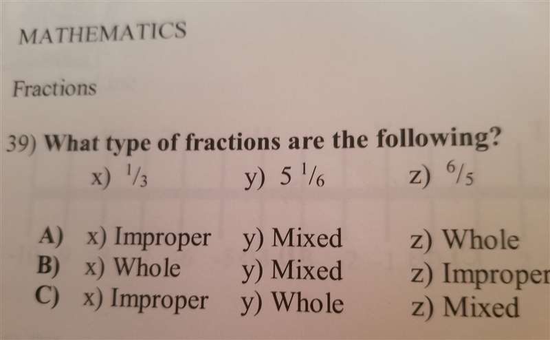 What type of fractions are the following ​-example-1