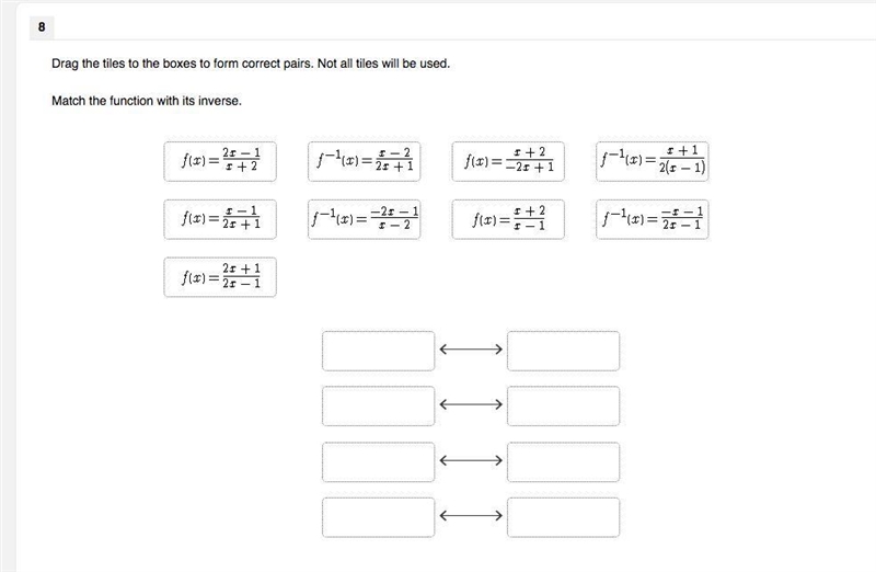 Drag the tiles to the boxes to form correct pairs. Not all tiles will be used. Match-example-1