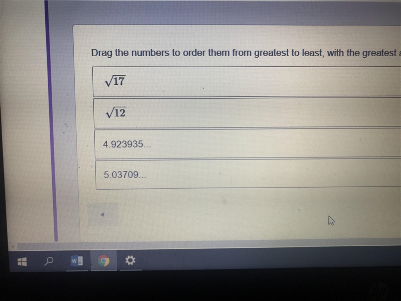 Drag the numbers to order from the greatest to least, with the greatest at the top-example-1