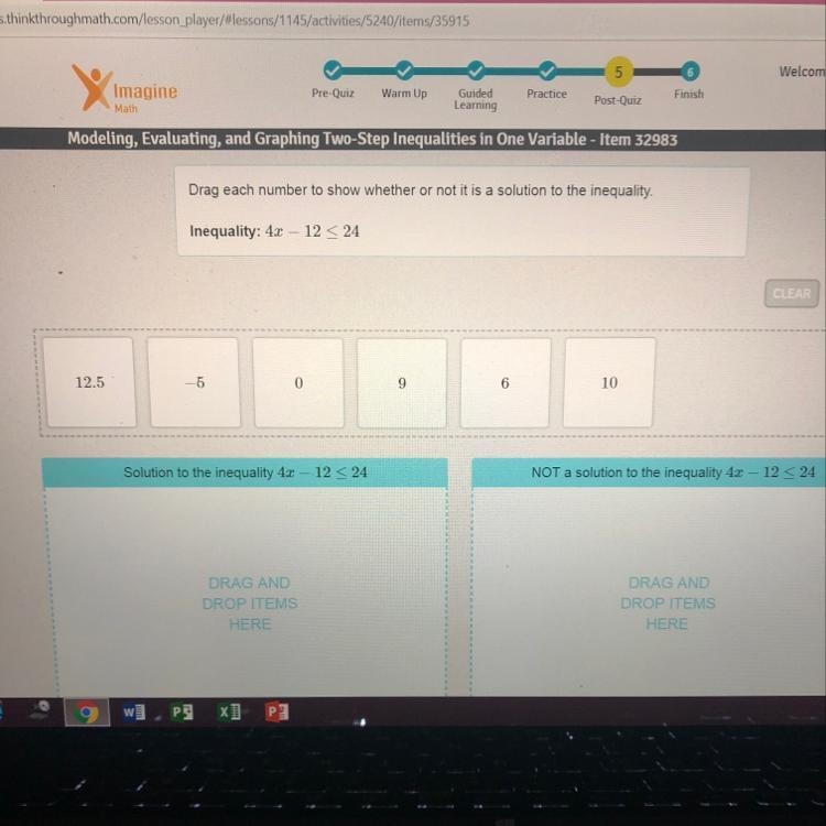 Drag each number to show whether or not it is a solution to the inequality Inequality-example-1