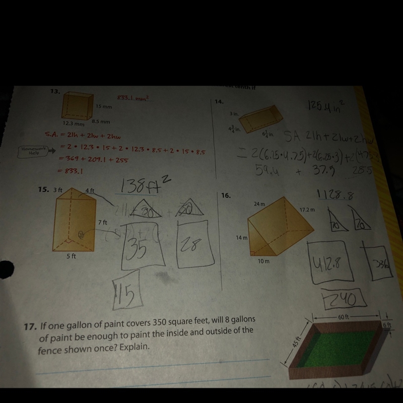 Trying to find the surface area of these triangular prisms-example-1