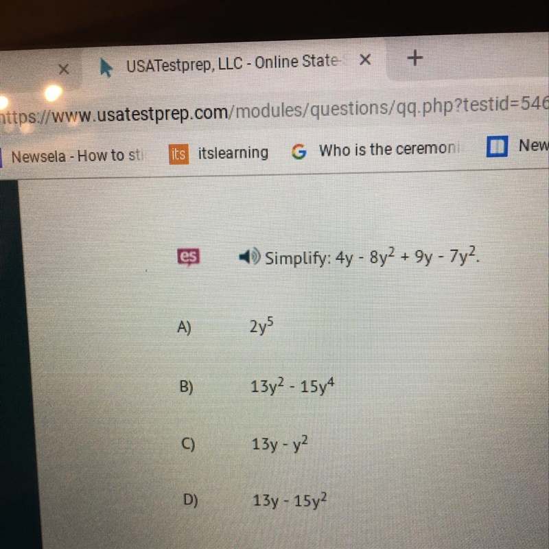 Simplify 4y-8y^2+9y-7y^2-example-1