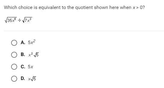 Which choice is equivalent to the quotient below when x > 0-example-1