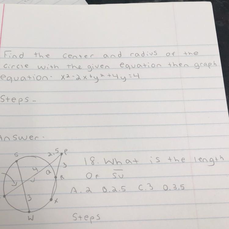 Find the center and radius of the circle with the equation. Please show work!-example-1