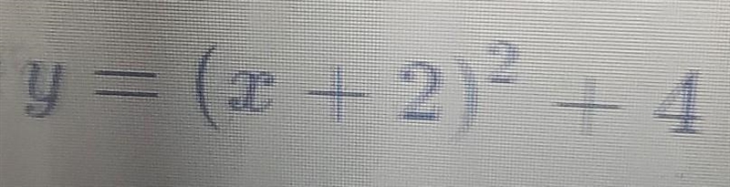 Select the statements that are true for the graph The vertex is (-2, 4)- The vertex-example-1