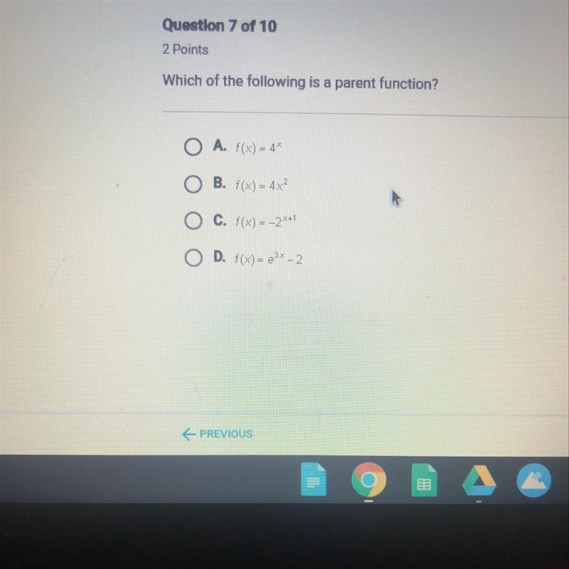 Which of the following is a parent function ?! NEED HELP ASAP-example-1