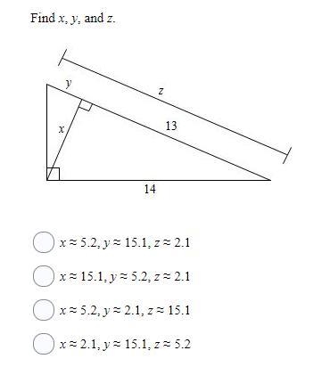 10 POINTS! Find x, y, and z.-example-1