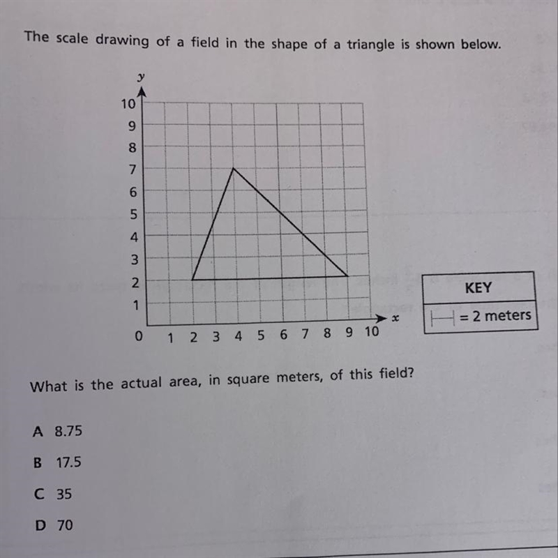 What is the actual area, in square meters, of this field?-example-1