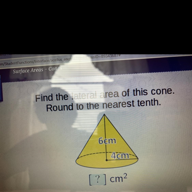 What’s the lateral area of the cone?-example-1