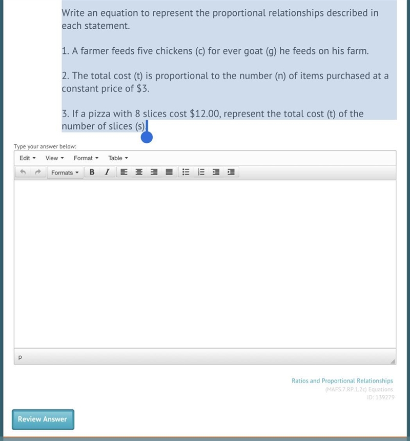 Question: Write an equation to represent the proportional relationships described-example-1