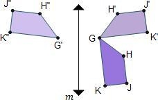 Trapezoid G H J K is rotated about G 90 degrees counterclockwise to form trapezoid-example-1