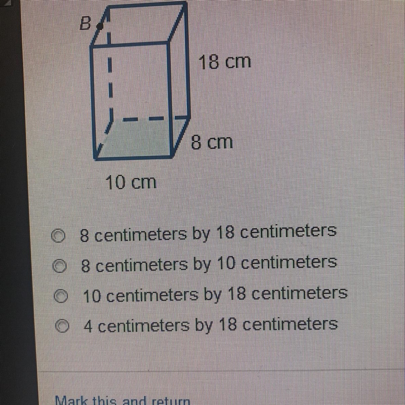 The rectangular prism is to be slices perpendicular to the shaded face and is to pass-example-1