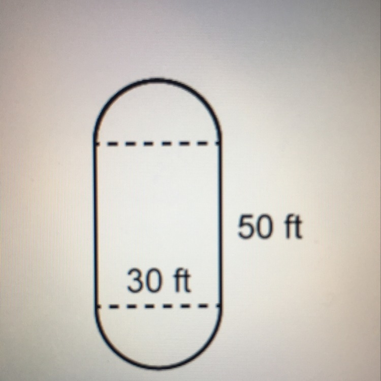 What is the approximate area of the figure? A. 86.9 square feet B. 1371.7 square feet-example-1