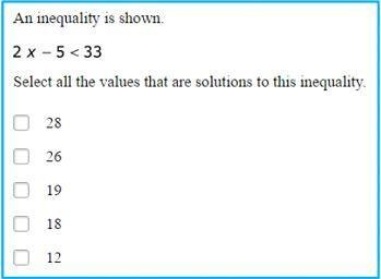 Select all of the values that are solutions to this inequality.-example-1