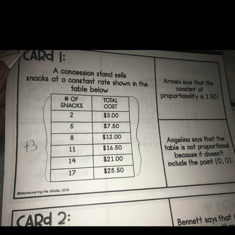 Ok,so on the number of snacks side of the table I know it’s adding three to each number-example-1