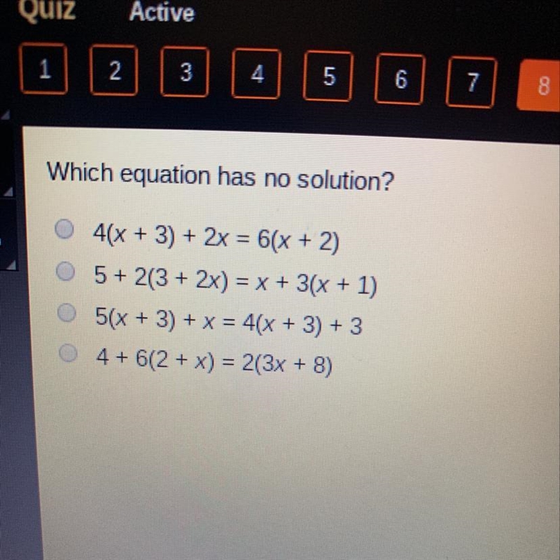 Which equation has no solution-example-1