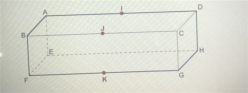 Which points are coplanar? A.A,J,K,I B.B,J,K,F C.C,G,A,F D.A,BH,G-example-1