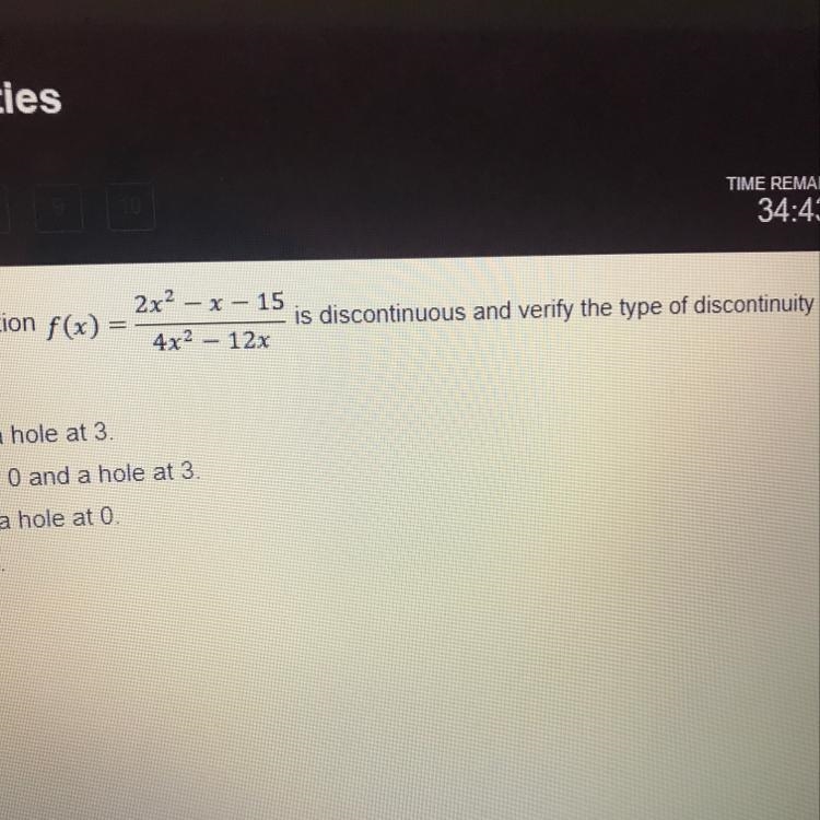 Determine the values of x on which the function the answer and questions below-example-1