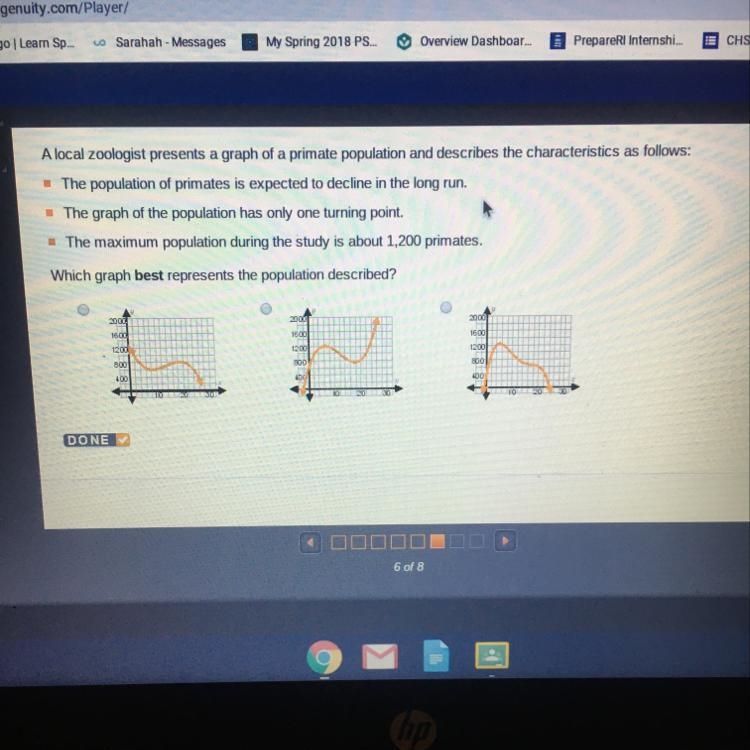 A local zoologist presents a graph of a primate population and describes the characteristics-example-1