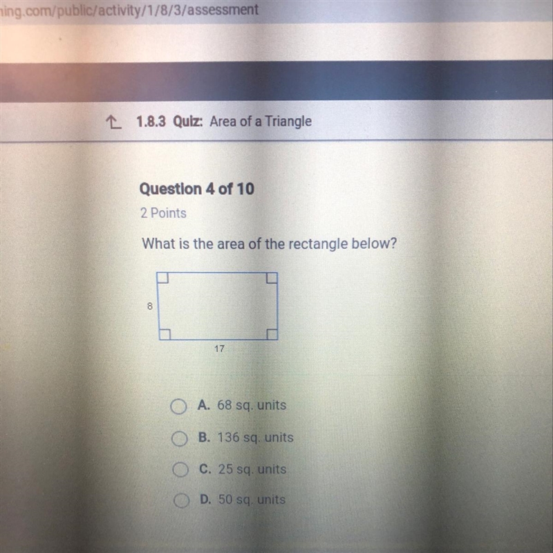 What is the area of the rectangle shown in the picture?-example-1