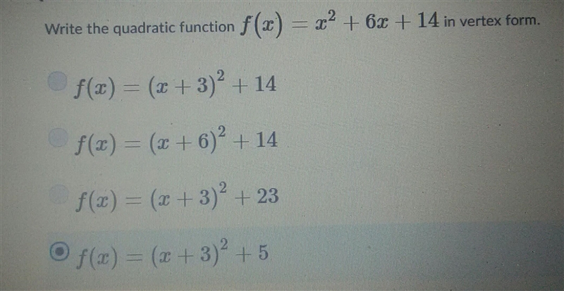 Write the quadratic function-example-1