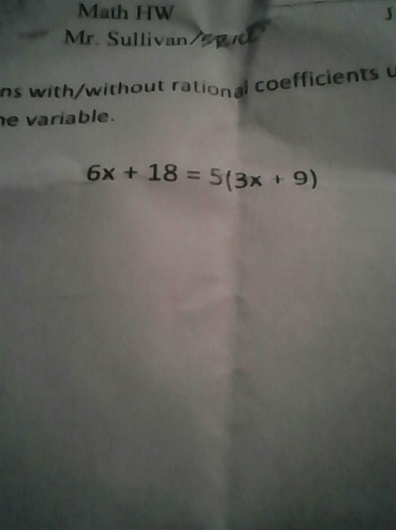 What is the distributive property for 6x+18=5(3x+9)-example-1